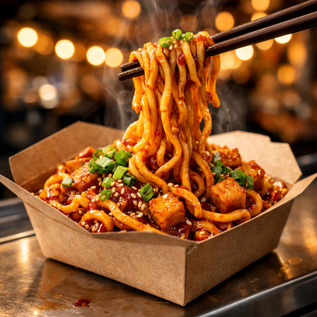 Chili Garlic Noodles Extended mit hausgemachtem Chili-Oel