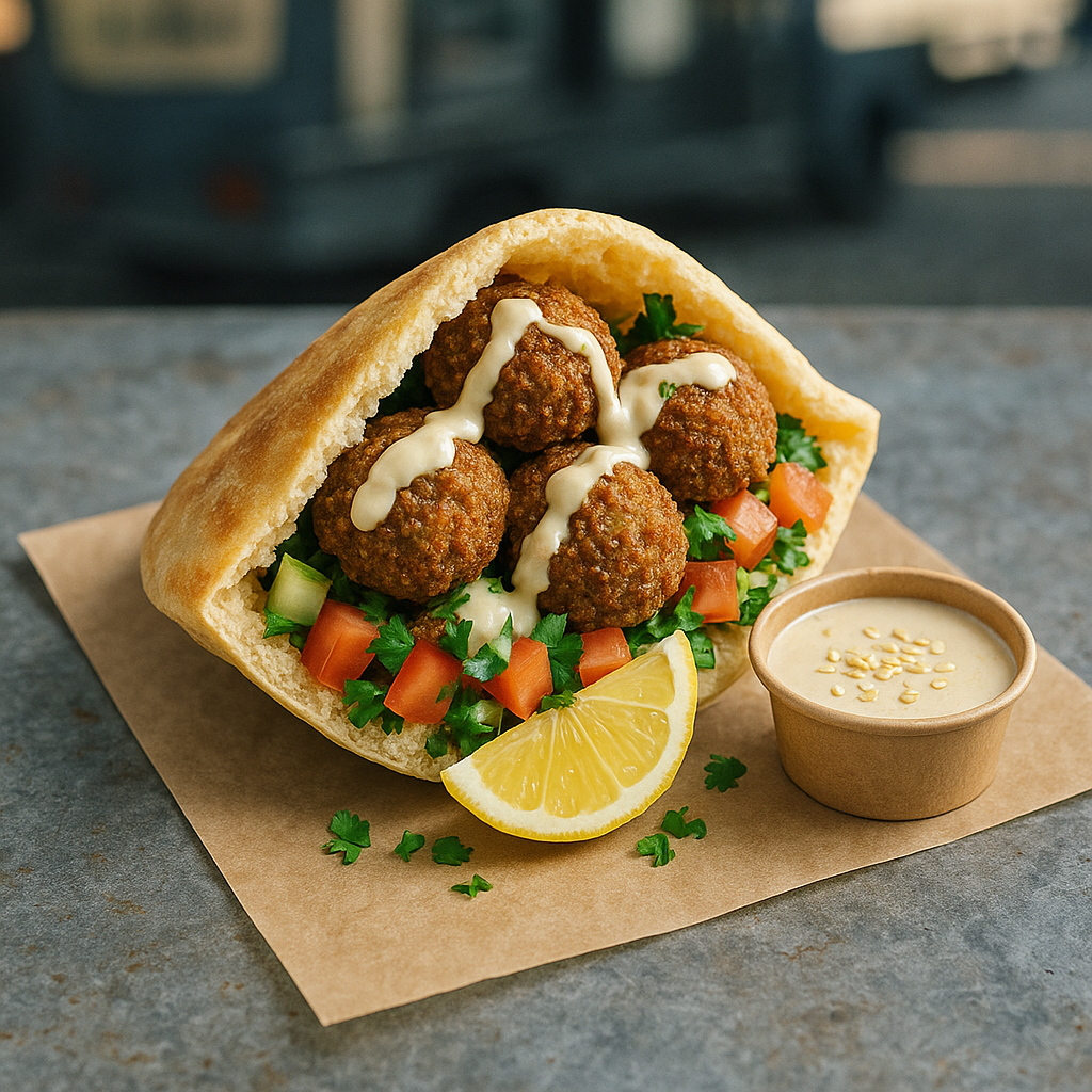 Falafel im Fladenbrot: Knusprig, Vegan, Frisch