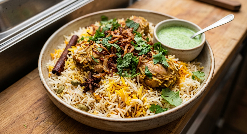 Indo-Pakistanisches Chicken Biryani