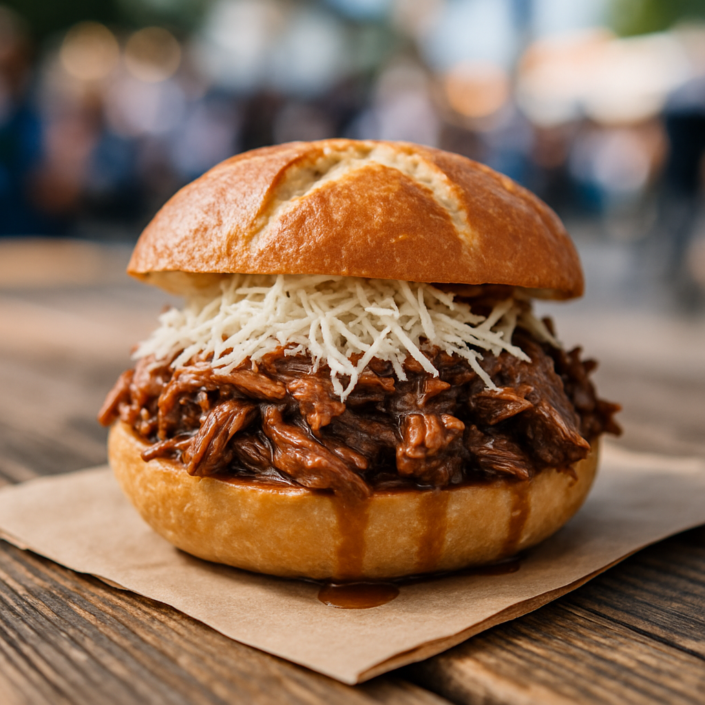 Münchner Ochsensemmel: Pulled Beef mit Meerrettich