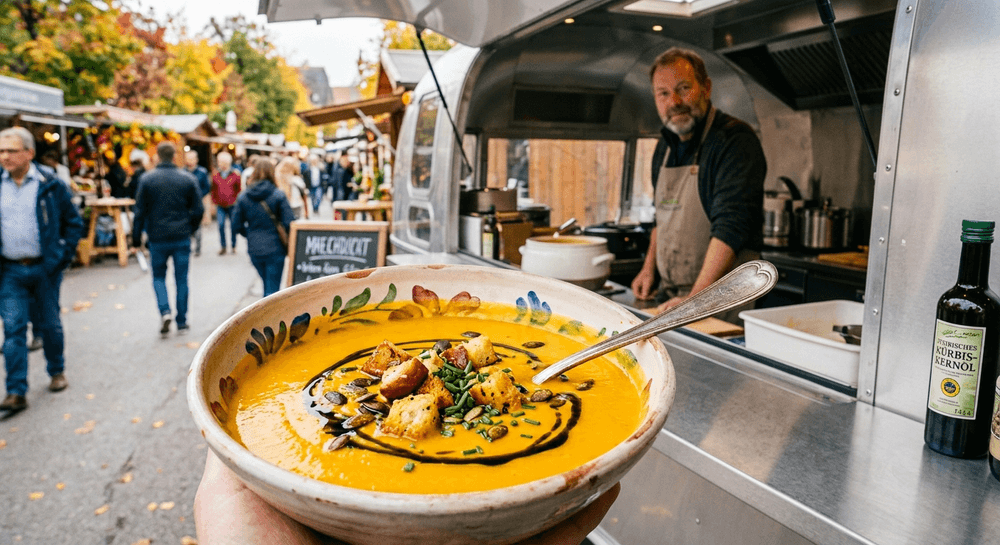 Omas Kürbissuppe: cremig, mild und mit Kürbiskernöl