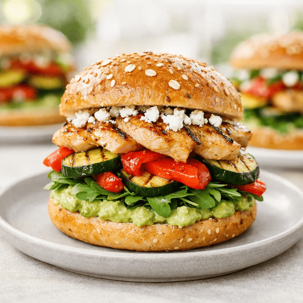 Savannah Chicken Sandwich mit gegrilltem Gemüse & Avocado-Creme
