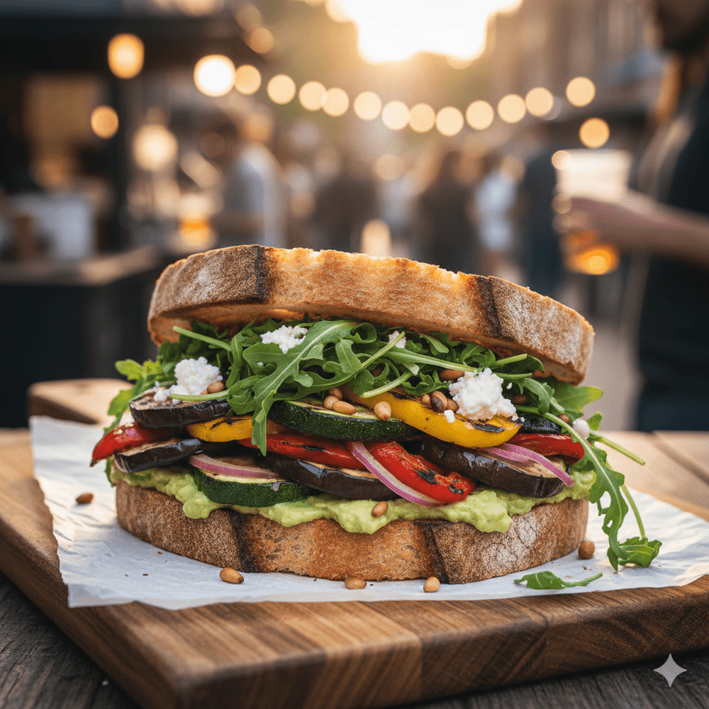 Savannah Sandwich mit gegrilltem Gemüse & Avocado-Creme