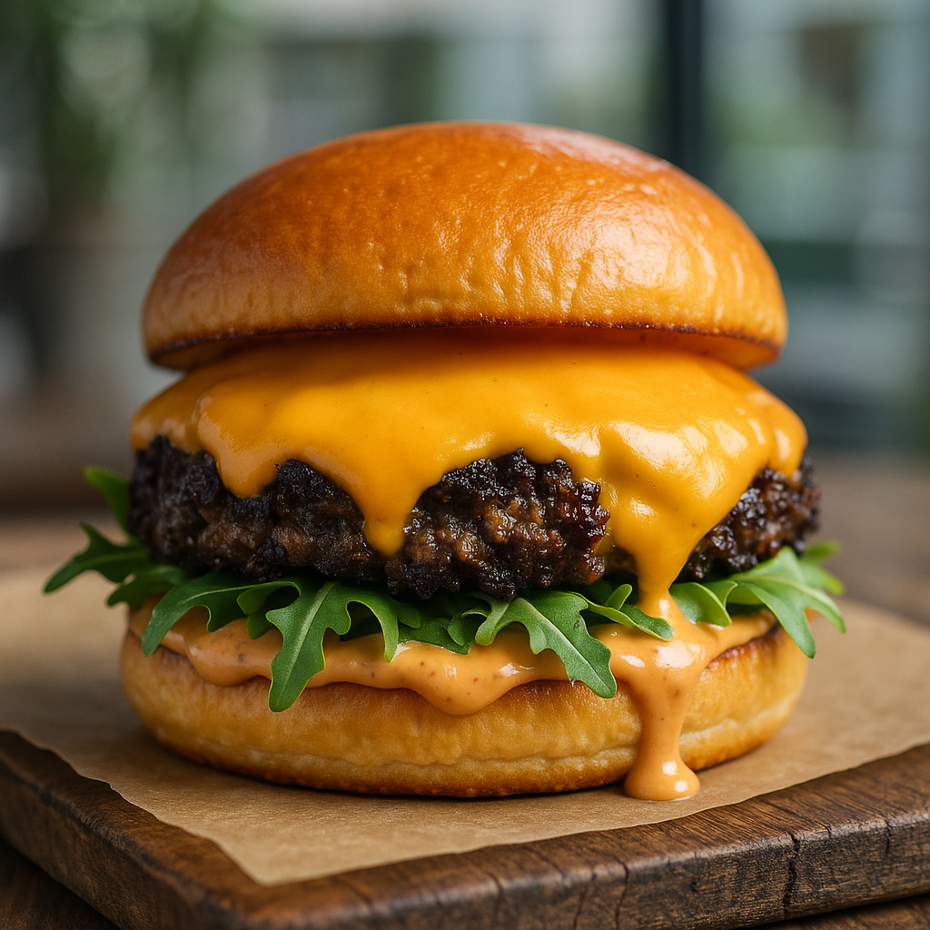 Veganer Smash Burger: Pilz-Power statt Fleisch